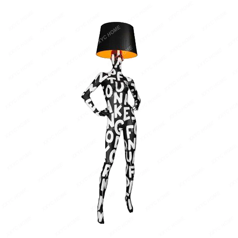 

Fashion Creative Color Painted Mannequin Floor Table Lamp FRP Personality Sculptured Ornaments