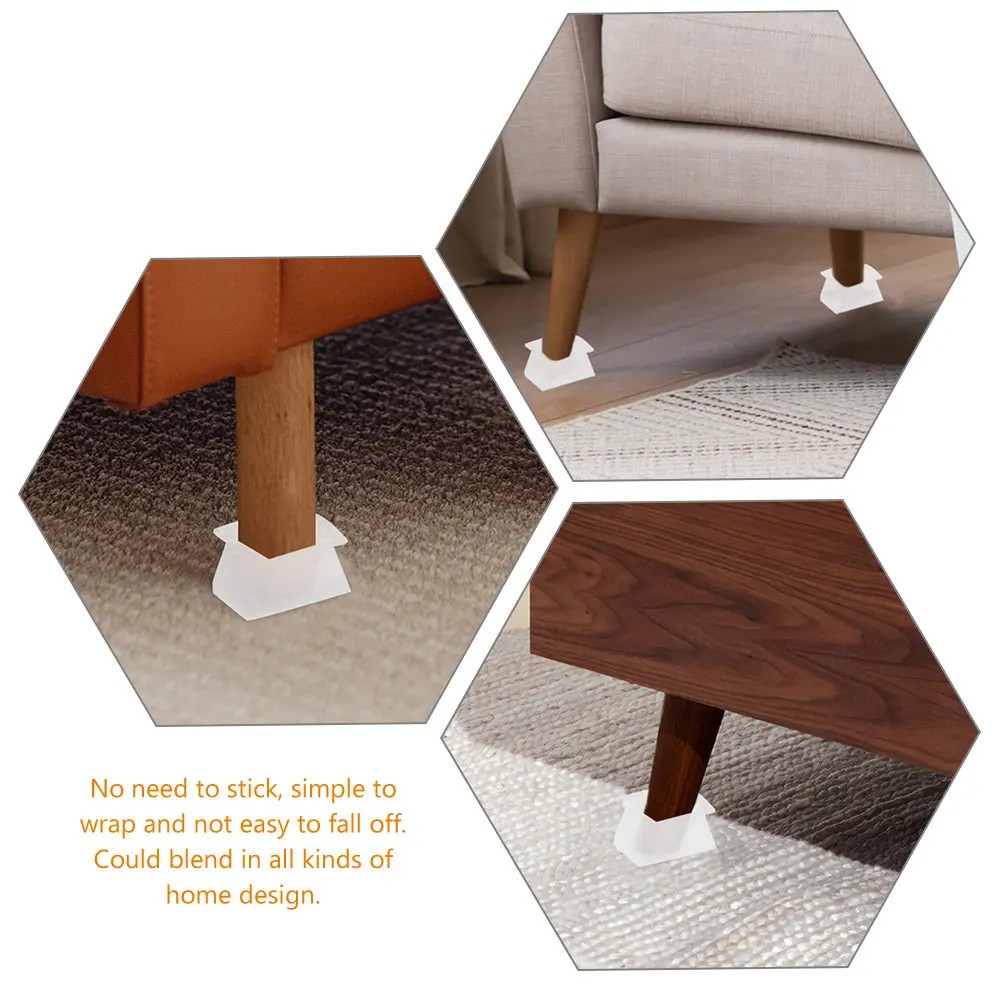 14Pcs Flexible Silicone Chair Leg Floor Protectors Furniture Leg Caps Non-Slip Vibration Dampening for Hardwood Laminate Floors