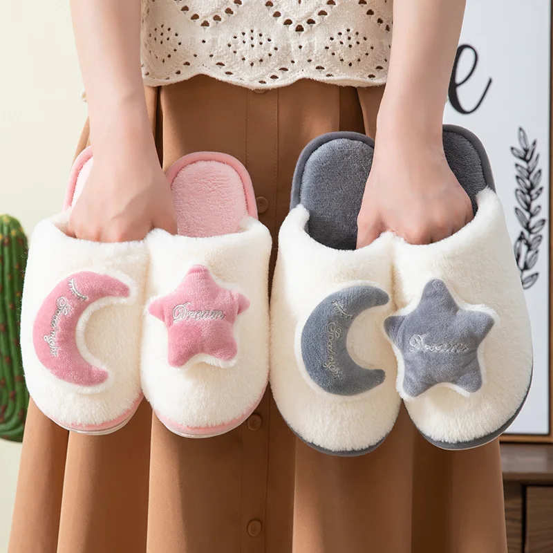 

Winter Casual Women's Slippers Home Star Fluffy Luxury Designer Woman Shoes Fashion Fuzzy Fur Slides Elegant Plush Footwear Flat