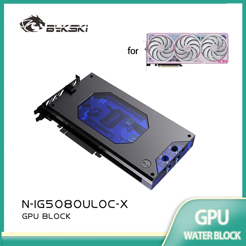 Bykski N-IG5080ULOC-X GPU Block for Colorful IGame RTX 5080 Ultra W OC 16GB Graphics Card PC Water Cooling Copper Radiator
