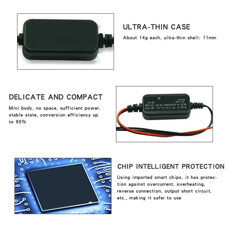 Przetwornice DC 12V do 5V 2.5A Step Down Waterproof Auto Protection Vehicular Power Car Led Power DC Converter Regulator