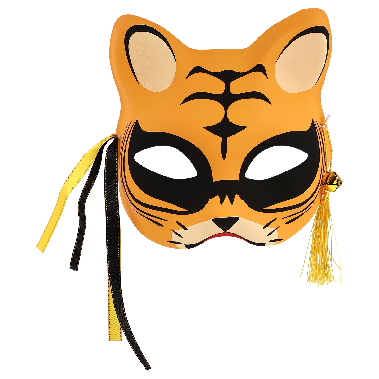 

Glowing Half Face Tiger Mask Halloween Party Costume Animal Cosplay Masquerade Yellow Mask for Party Supplies