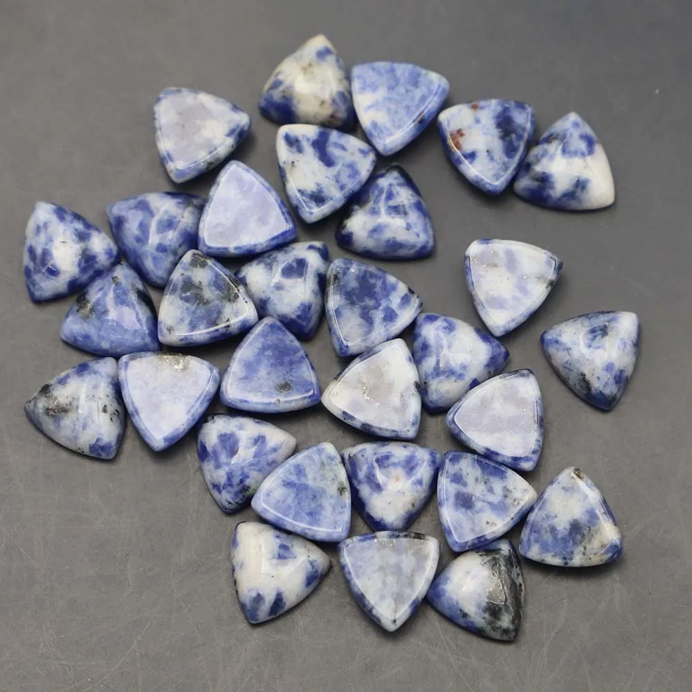 

10x10mm Natural Stone Triangle Cabochon Setting Bead Sodalite Jade for Jewelry&Clothes Accessories Wholesale 50pcs Free Shipping