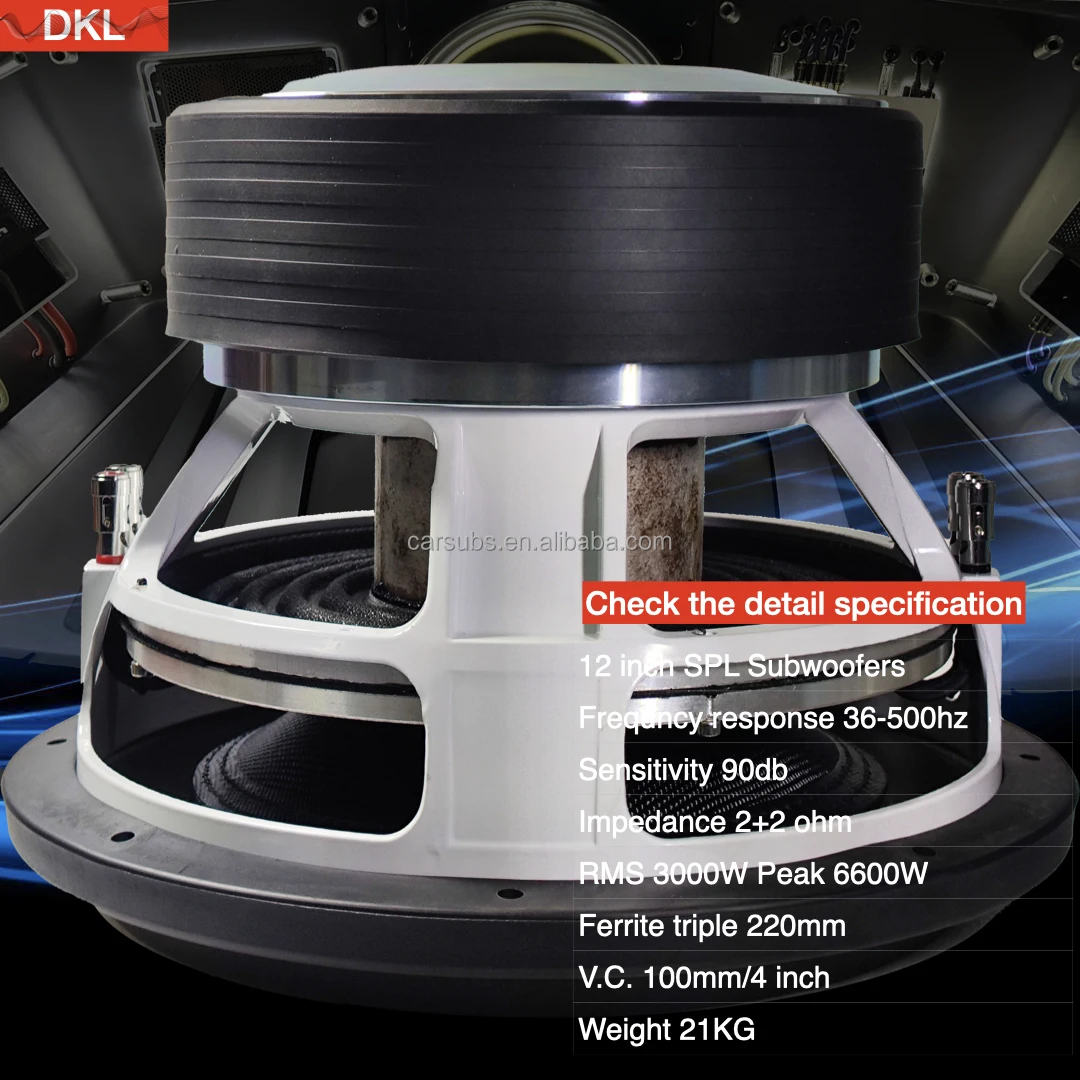 

Gold Seller Car Subwoofer Speaker 12 Inch Competition Sub RMS 3000W Strong Punch Bass Speaker 12" 6000W Peak SPL Car Subwoofer