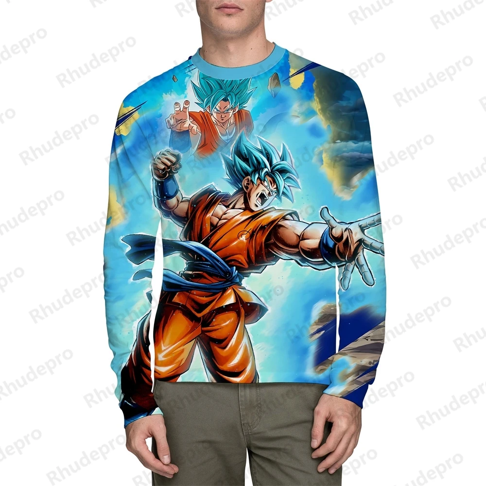 T-shirt da uomo a maniche lunghe Anime Dragon Ball Z abbigliamento Vegeta camicie Trend Goku Essentials top Streetwear Super Saiya 2024 nuovo