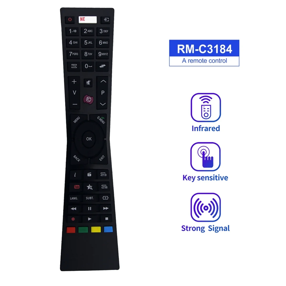 OIIRGO-RM-C3184 Control remoto para TV LCD JVC LT43VF53A LT43VU72A LT49VU72A LT-55VU73M LT-65VU20I LT24VH52I LT-24VH52I