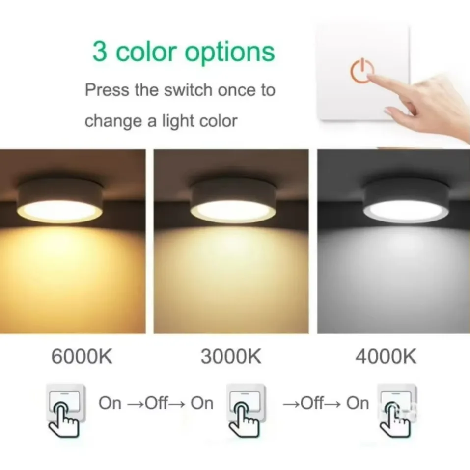 LED Spotlight 3color Ceiling Spot Led Lamp Kitchen Led Downlight Surface Mounted Down Lamp Indoor Lighting for Entrance Lamps