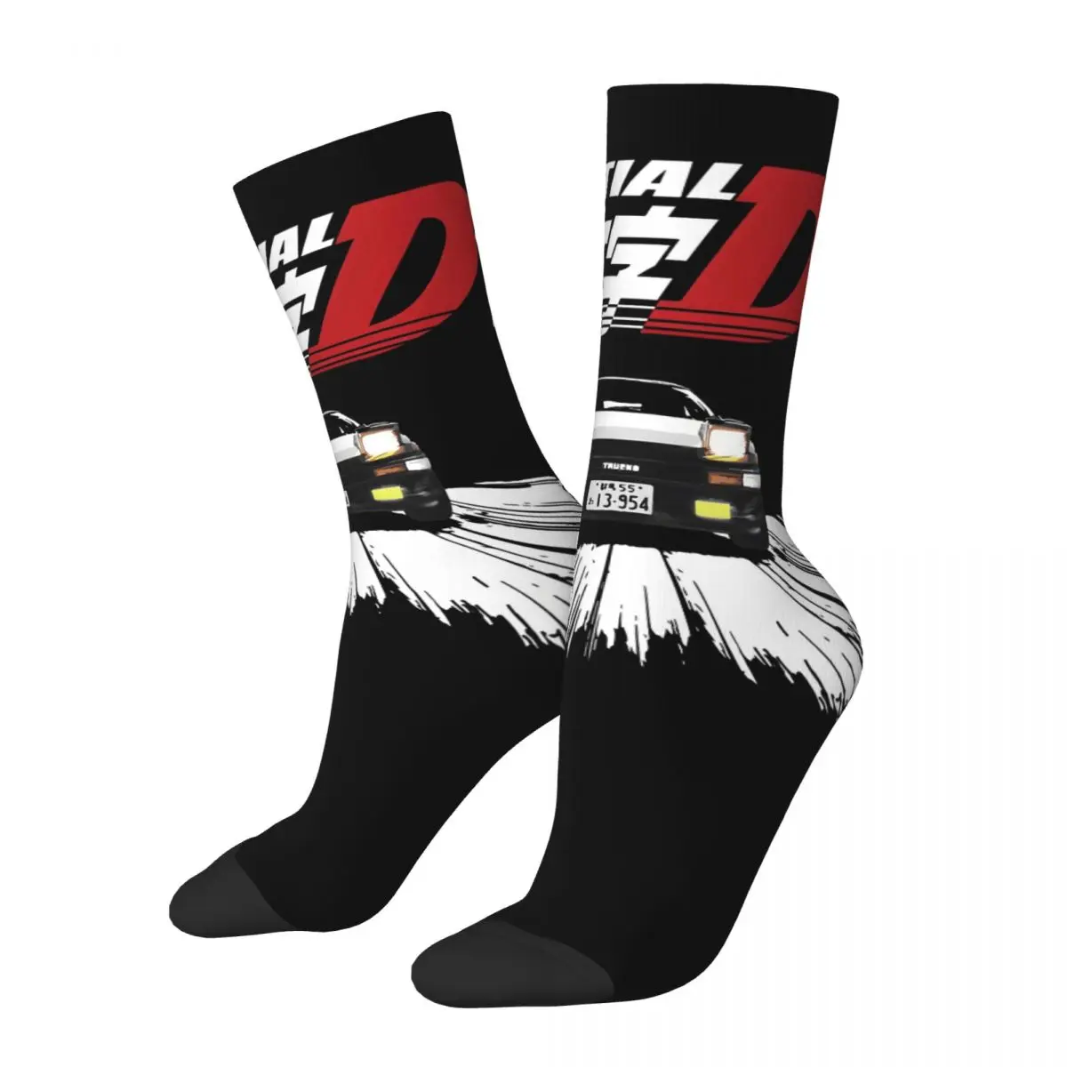 Unisex quente meias felizes, inicial D-AE86, Street Style, Crazy Sock, Inverno