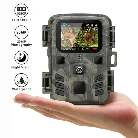 Suntekcam 사냥 카메라 트레일 야생 동물 카메라 야외 야간 투시경 사진 트랩 20MP 1080P IP65 방수 무선 캠 Mini301