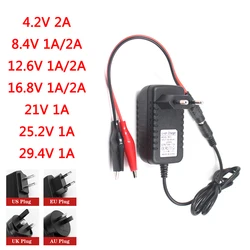 4.2V 8.4V 12.6V 16.8V 21V 25.2V 29.4V 1A 2A 18650 Lithium Battery Charger 18650 Battery Portable Wall Charger DC 5.5 * 2.1 MM