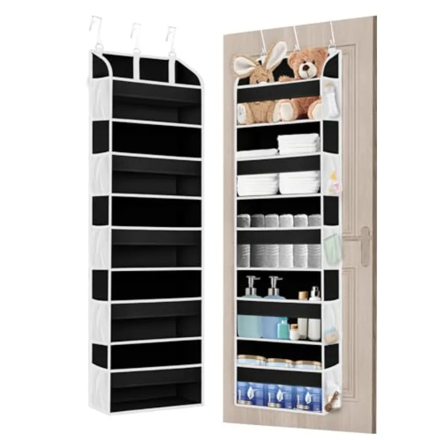 

Over The Door Storage Organizer with 5 Pockets 0 Mesh Side Pockets, 44 lbs Weight Capacity Door Hanging Organizers and Storage