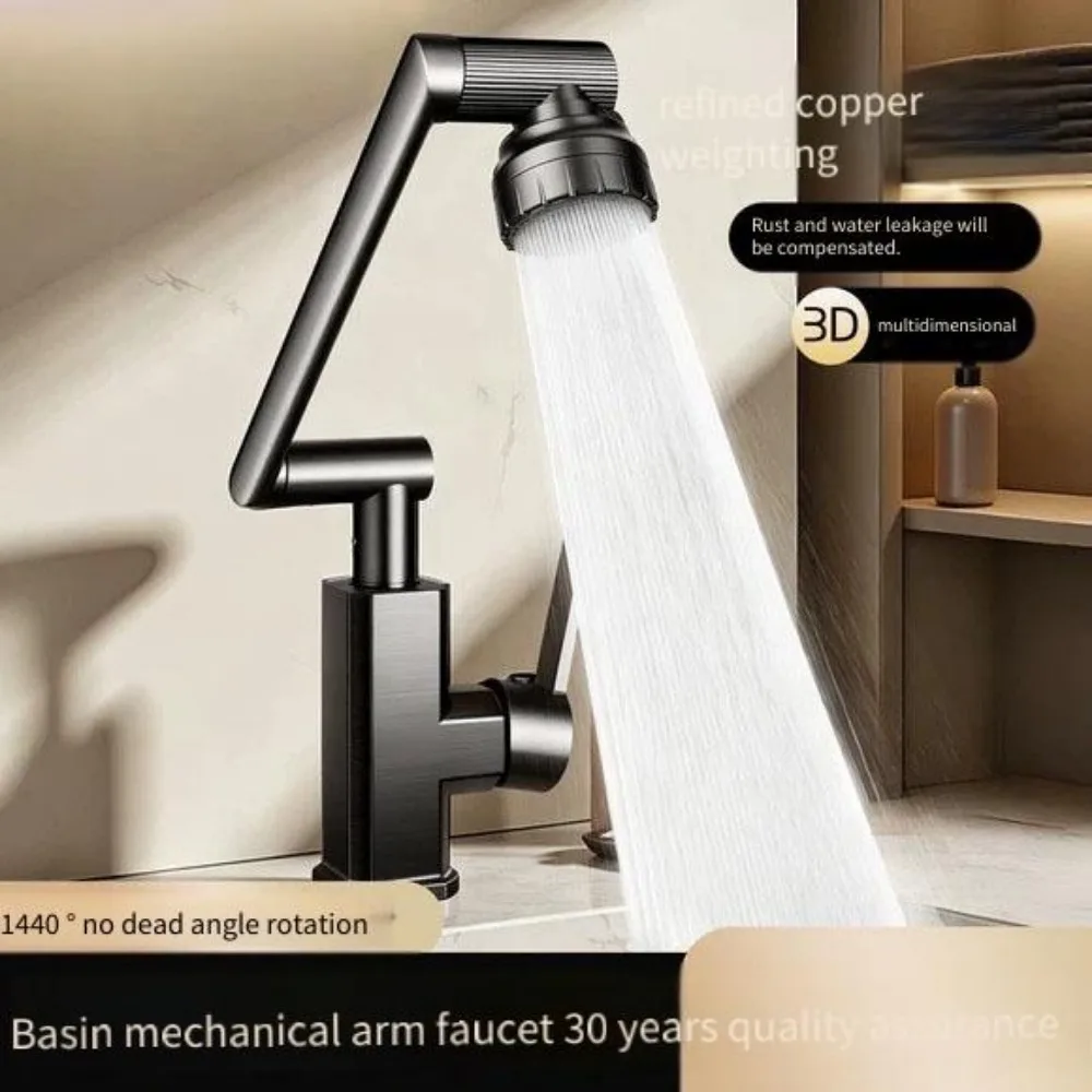 Washbasin Faucet Hot and Cold Toilet Bathroom Hand Wash Basin Household Universal Robotic Arm Faucet