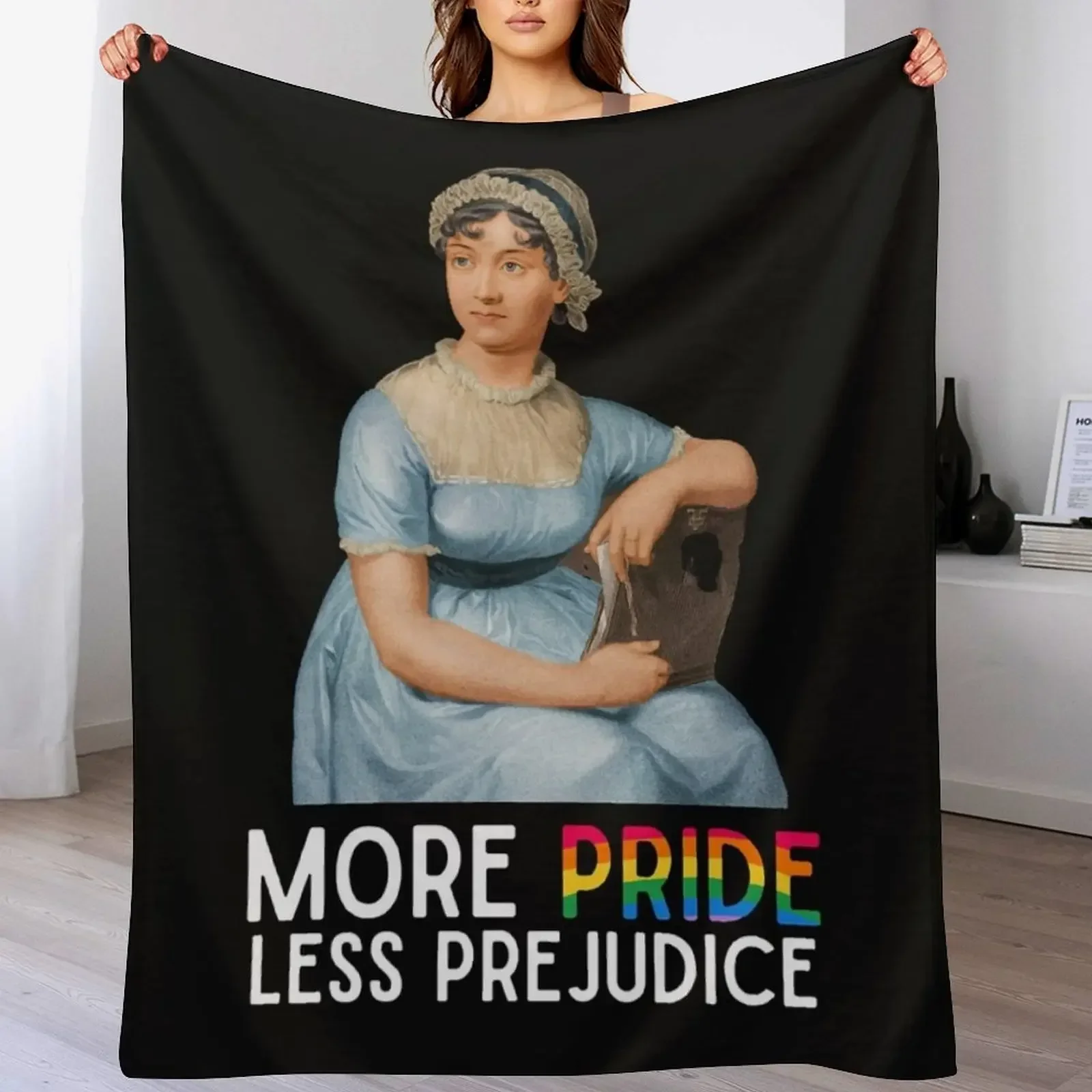 More Pride Less Prejudice Jane Austen Throw Blanket Large warm winter For Decorative Sofa Sleeping Bag Blankets