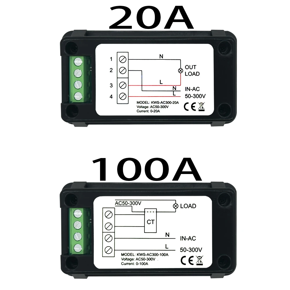 التيار المتناوب 50-300 فولت الفولتميتر مقياس التيار الكهربائي KWS مقياس الطاقة LED الرقمية التيار المتناوب Wattmeter عداد كهربائي مع وظيفة إعادة تعيين 0-100A