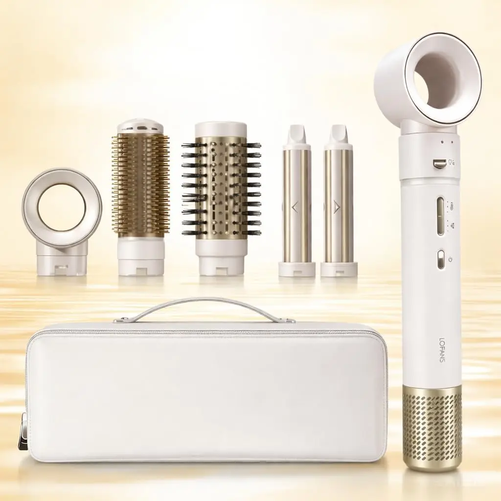 

5-in-1 Hot Air Styler with Auto Curlers & Travel Case, 110K RPM High-Speed Hair Dryer Brush for Frizz-Free Styling