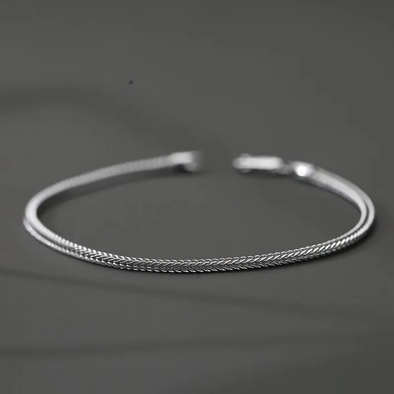 New Personality Fashion Stainless Steel Knit Couple Bracelet for Men Simple Hip Hop Rock Bangle Jewelry Accessory Colorfast Gift