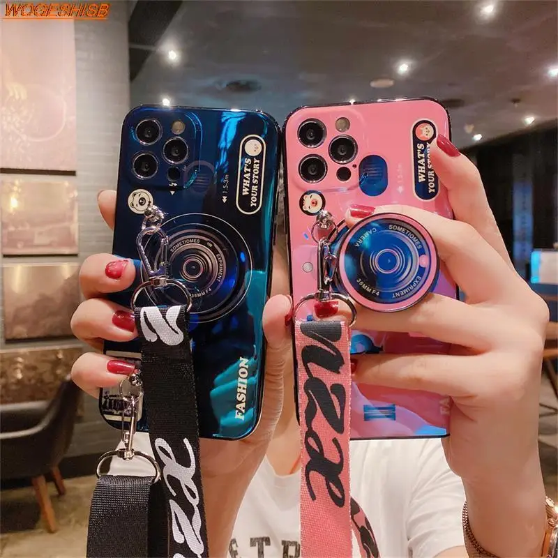 Blue Ray Vintage Camera Phone Case For Xiaomi Redmi Note 5 6 7 8 8T 9 9T 9S 10 10T 10S 11 11T 11S Pro Max Pop Holder Soft Cover