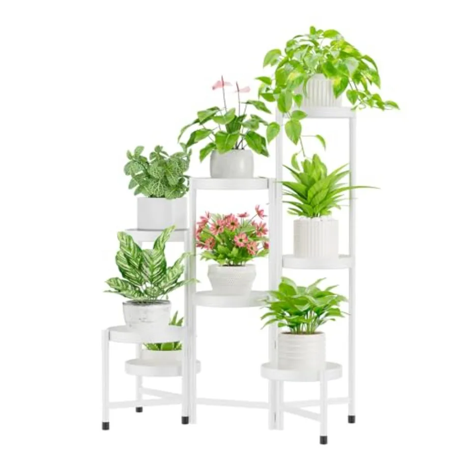 

Plant Stand Indoor Outdoor 8 Tier Corner Metal Flower Display Holder Shelf Easy Assembly Folding Tall Orchid Rack f