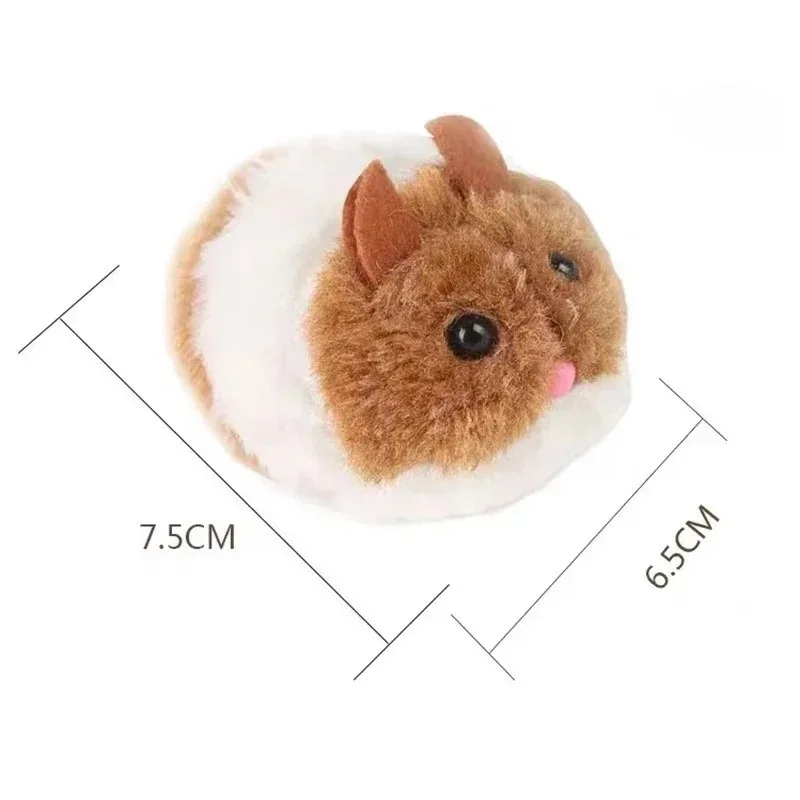 Brinquedos interativos de hamster de pelúcia simulação animal de estimação gatinho segurança mouse de pelúcia brinquedo mecânico vai virar e fugir