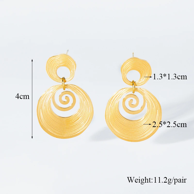 GANPUP 316L Edelstahl Metall Blumen Blätter Tropfen Ohrringe Für Frauen 18K Gold Überzogene Tägliche Wasserdichte Schmuck Zubehör – Detail 10