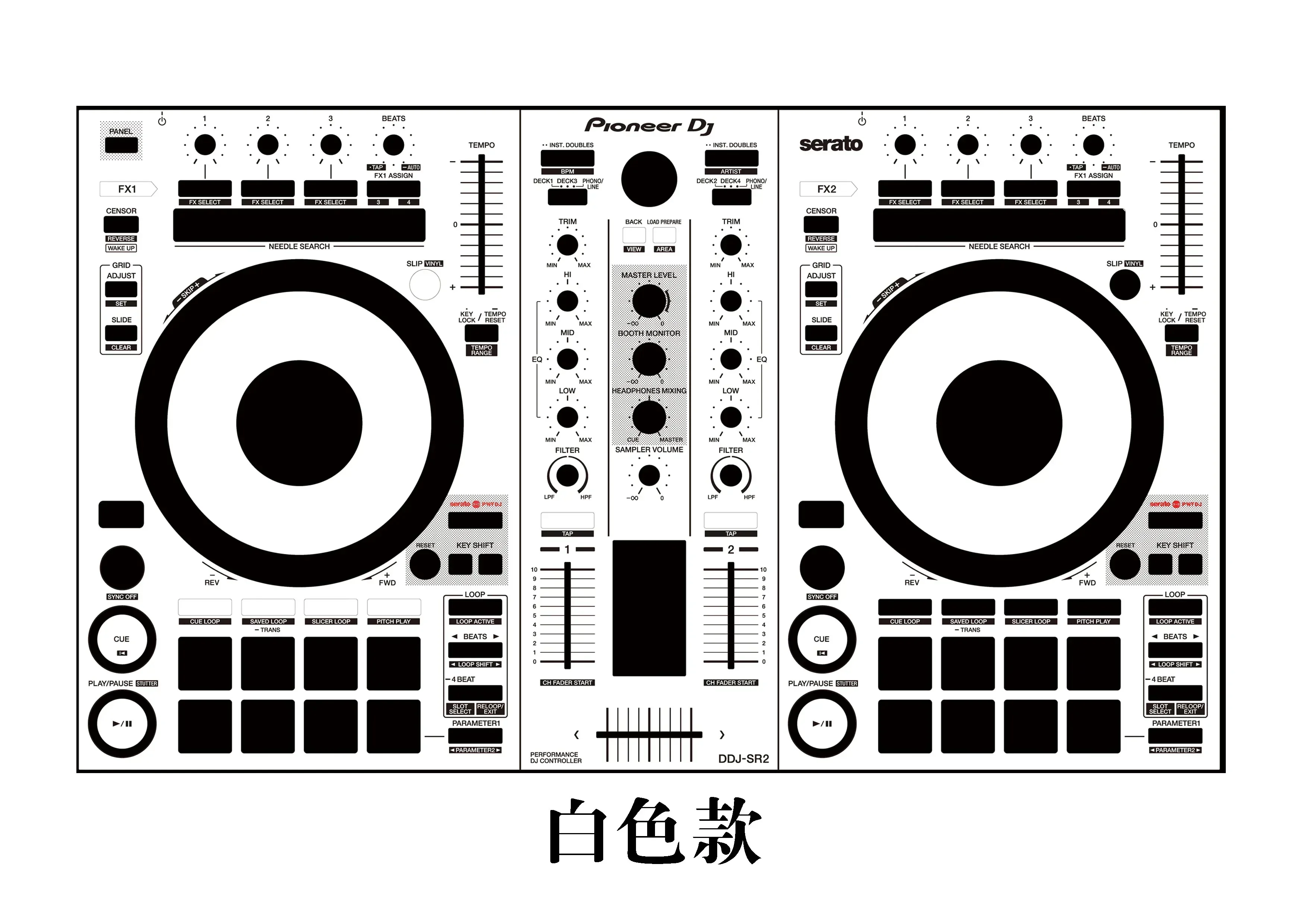 Pioneer DDJ-SR2 Controller Panel Film. Disk Recorder Personality Colorful Stickers,