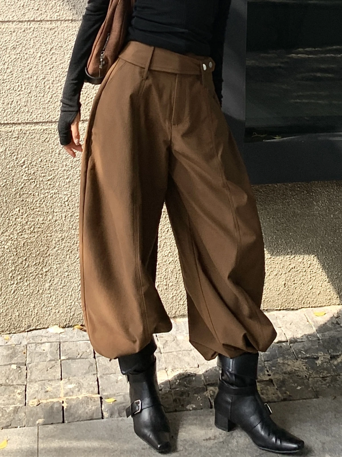 

ZHISILAO новые шаровары женские повседневные элегантные офисные женские брюки Y2K с высокой талией осень-зима 2025