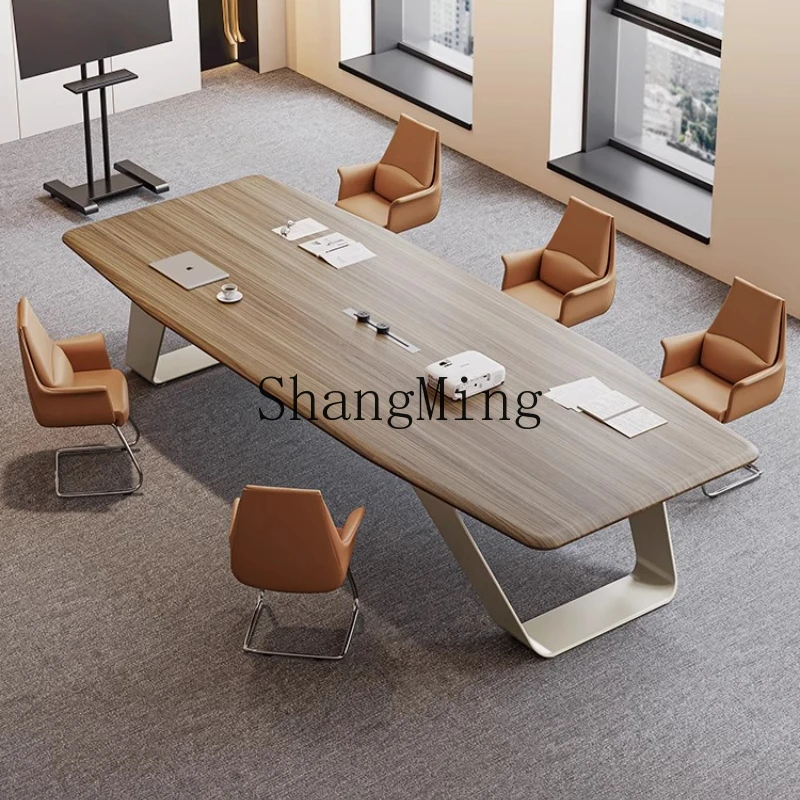 

HJ simple modern long conference room desk large multi-person training negotiation table office furniture