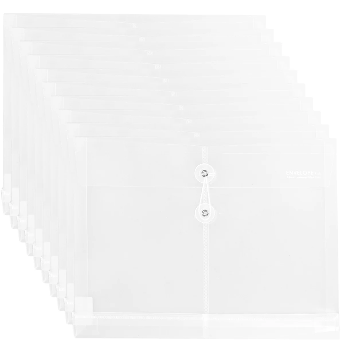 10Pcs Wire Binding Document Pouch A4 Size Clear Waterproof Plastic Envelopes for School Home Office Storage Organizer
