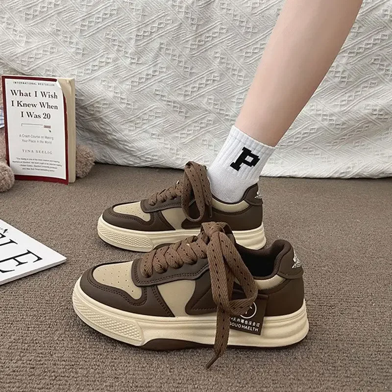 Повседневная спортивная обувь, туфли для досок, женские кроссовки, новые модные женские туфли на толстой подошве цвета хаки, черный, белый цвет Повседневная спортивная обувь, туфли для досок, женские кроссовки, новые модные женские туфли на толстой подошве цвета хаки, черный, белый цвет