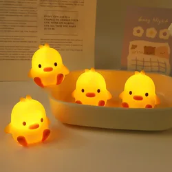 Creative Cartoon Yellow Duck Glowing LED Night Light Birthday Gift Cute Desktop Decoration Bedroom Bedside Atmosphere Light