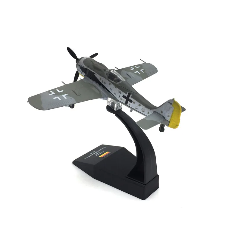 Military WW2 Fw-190 Wurger Fighter 1/72  Scale Model With Stand German Alloy Aircraft  Plane Collection For Man