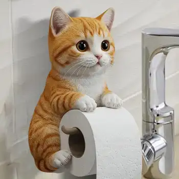 Držák na toaletní papír v koupelně, držák na kočičí toaletní papír, nástěnný stojan na role, roztomilý dávkovač pro kolej, domácí karavan, toaletu, cestování 8 nejlepší prodej držák kočičí toalety - №2