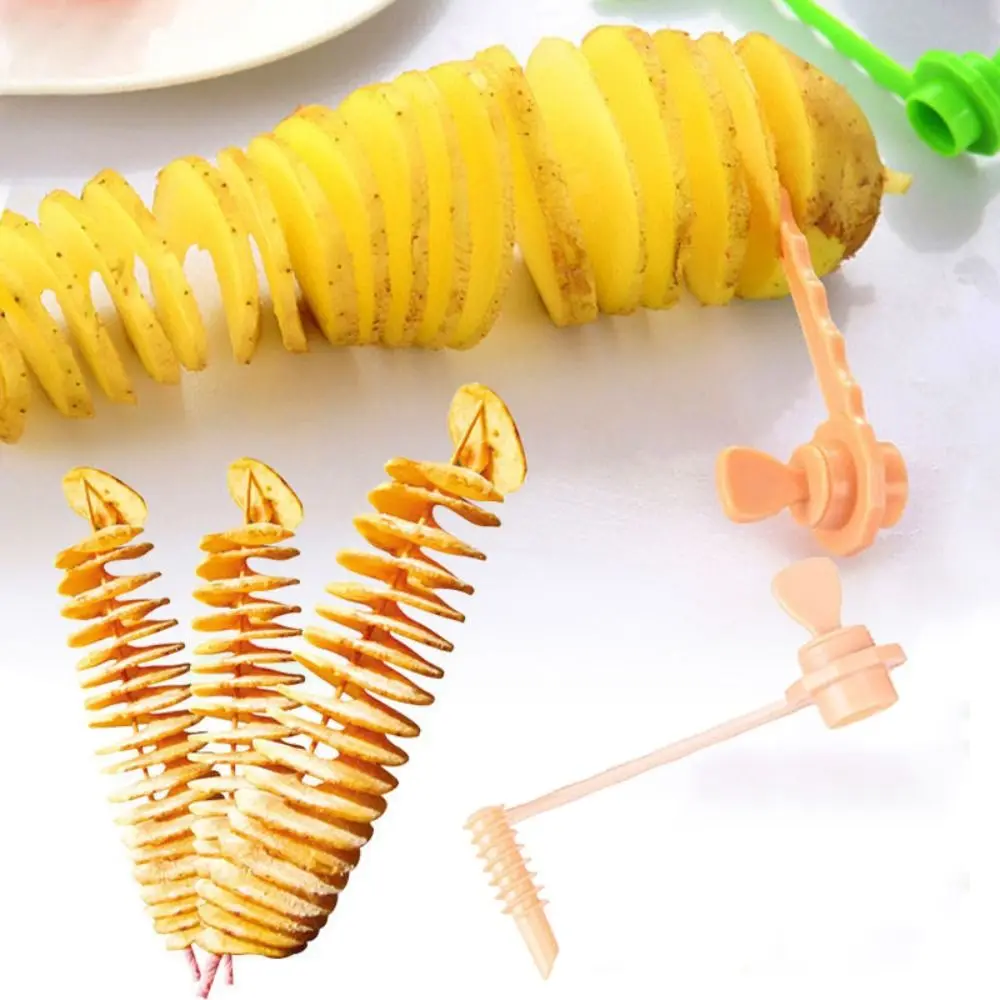 Plastic Spiral Screw Slicer labor-saving Vegetable Tool Potato Spiral Slice Cutter Manual Whirlwind Potato Spiral Cutter