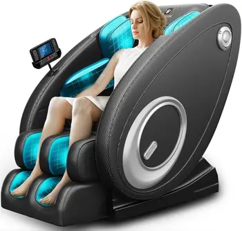 Image Massage Chair Recliner with Zero Gravity with Full Body Air Pressure, Easy to Use at Home