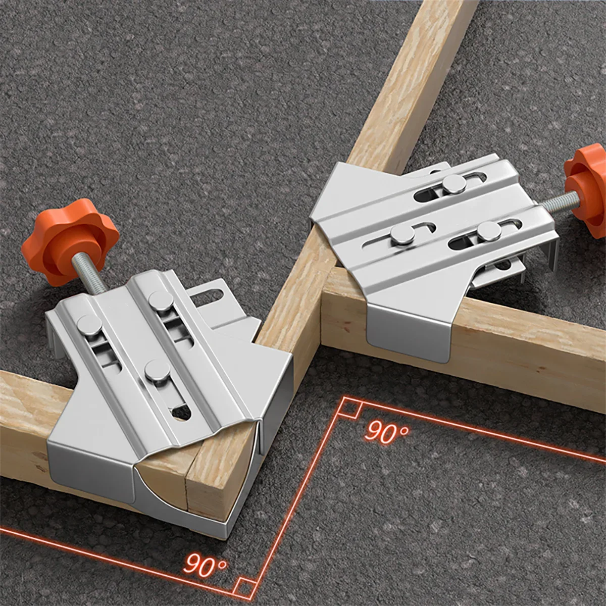 Eckklemme aus Stahl 90 Grad, Rechtwinkelklemme für Schreiner, Schnellverbindungsklemme mit Verstellbarem Schwenkbacken für DIY-Rahmengestaltung und Schweißen – Detail 1