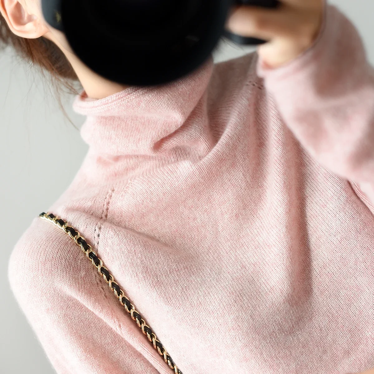 Cashmere Turtle Neck Pullover Sweater Long Sleeve Autumn Winter Loose Bottoming Shirt Pile Collar Warm Comfortable Knitwear