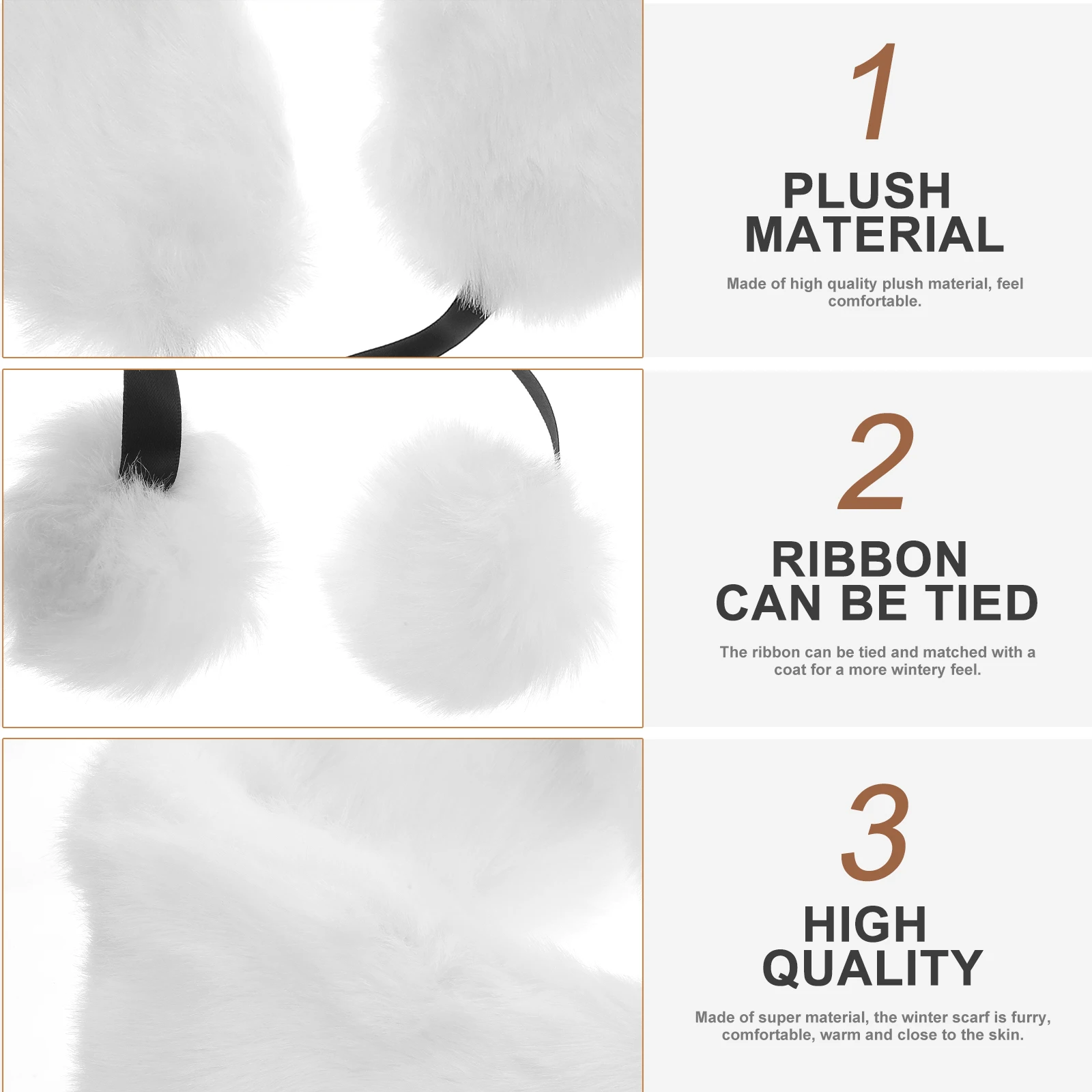 

Scarf Winter Furry Neck Warmer Soft Warm Thick Collar Comfortable Elegant Women Girls White Student Neckpiece Fashion Gift