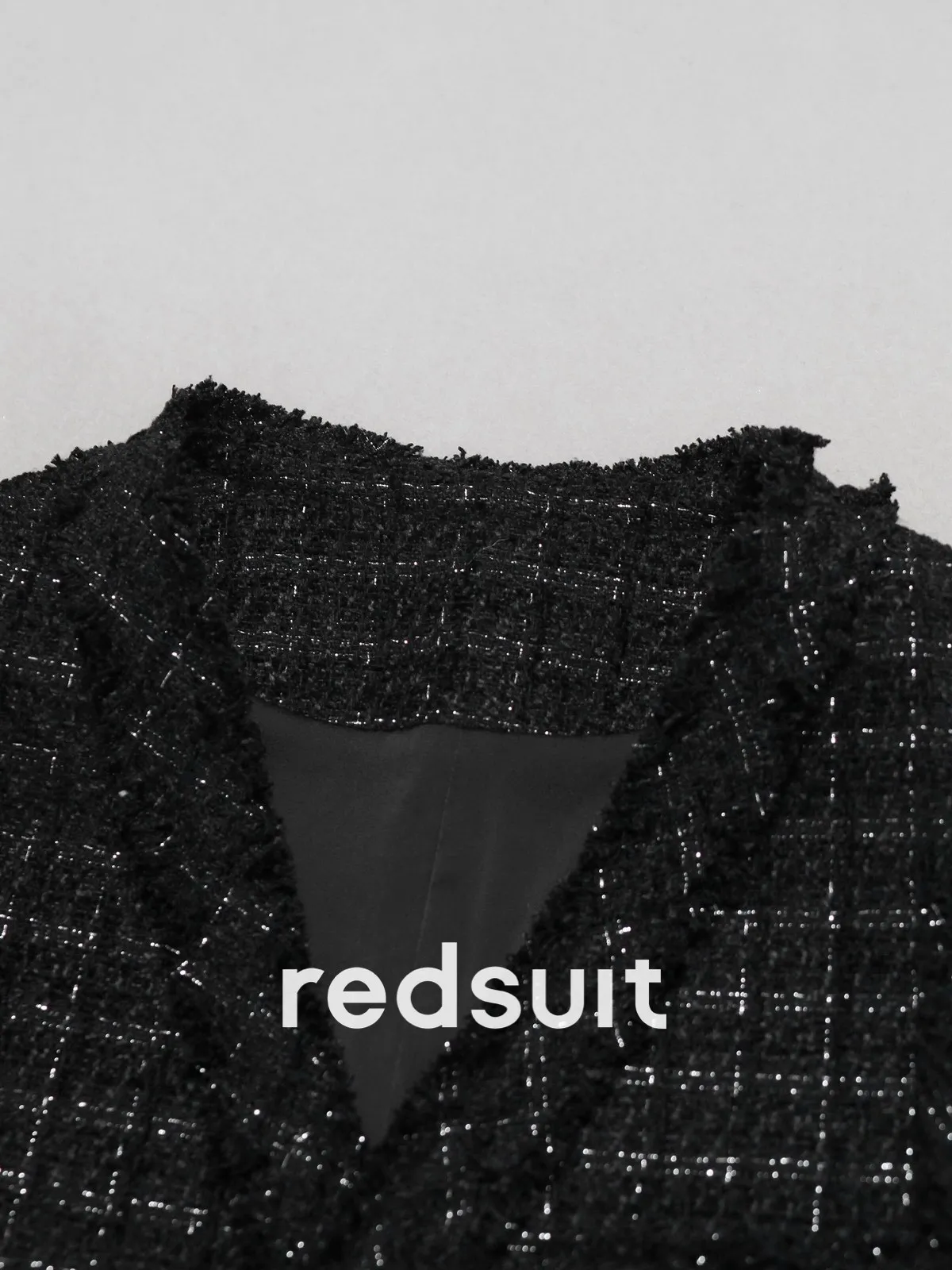 New Light luxury silver wire plaid tweed V-neck vest versatile mid length top Custom size