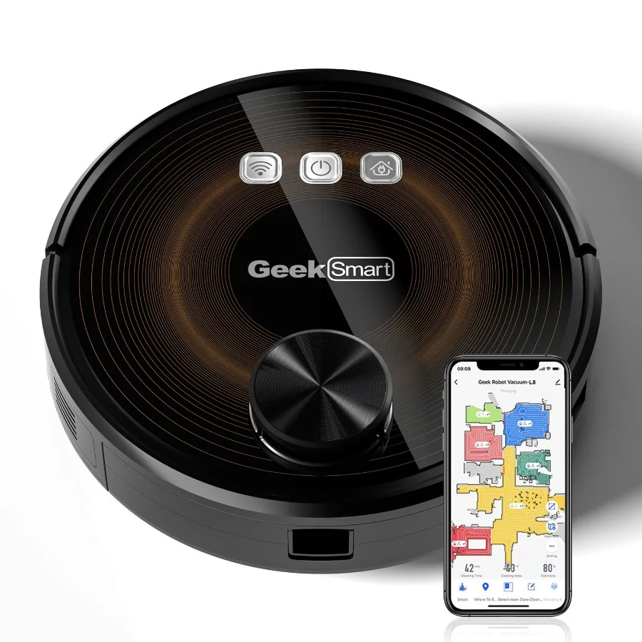 L8 Robot Vacuum Cleaner and Mop with LDS Navigation Wi-Fi Connected App Selective Room Cleaning MAX 2700 PA Suction Ideal for P