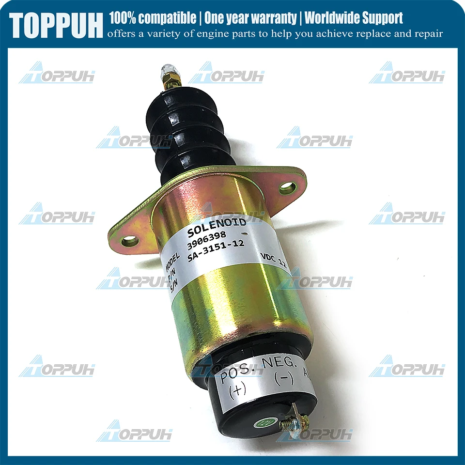 

3906398 12V SA-3151-12 Fuel Shutdown Solenoid For Cummins 6CTA 8.3L