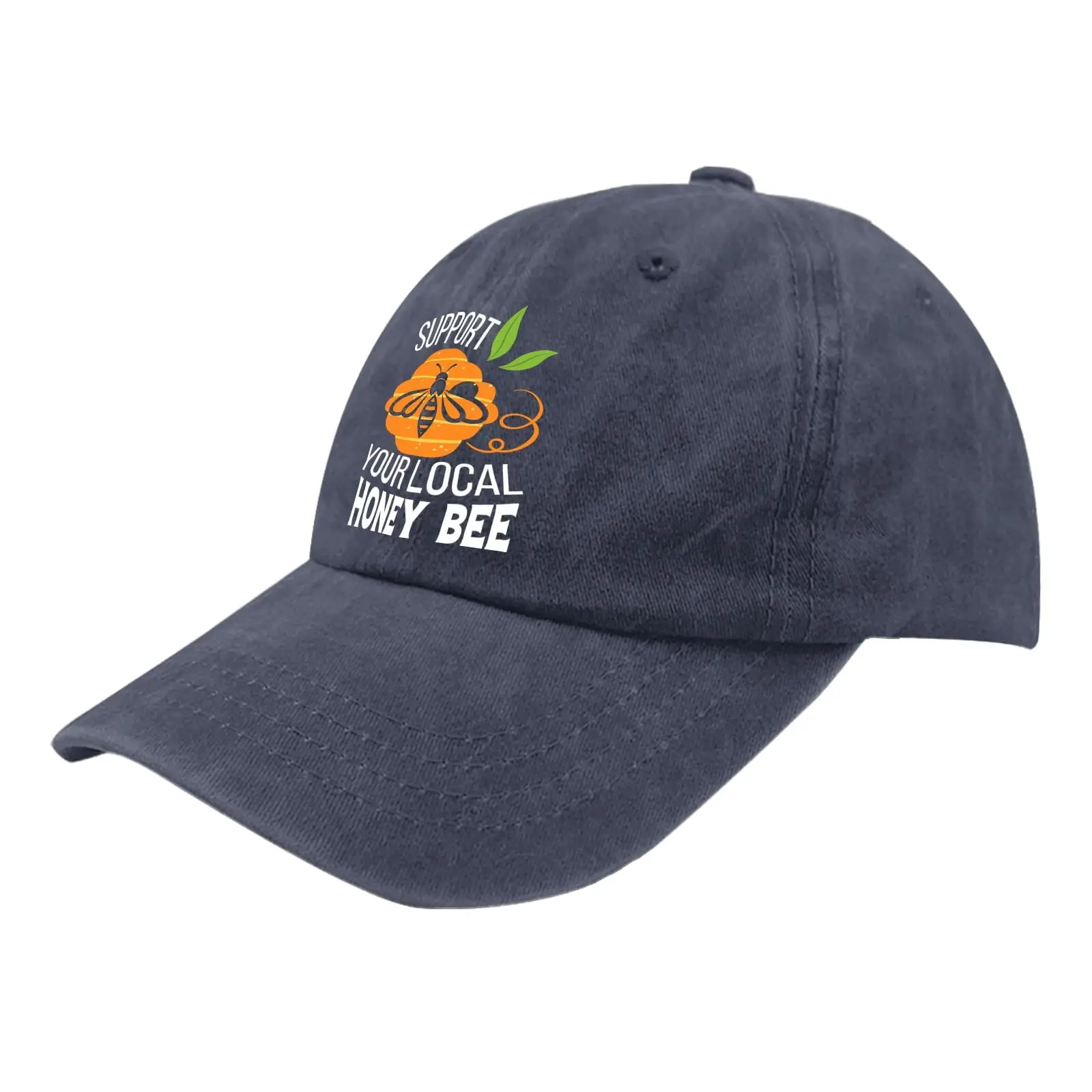 Support Your Local Honey bee Baseball Cap Trucker hat Women Navy Blue Running hat Men Gifts for Son Sun Hats