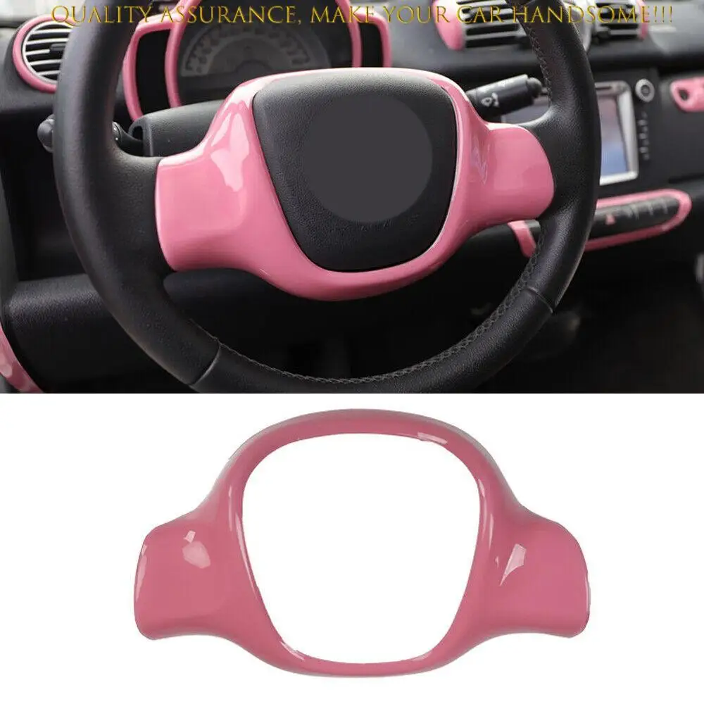 

ABS Carbon Fiber Car Steering Wheel Decorative Frame Cover For Mercedes-Benz Smart 451 Fortwo 2009-2015 Trim Car Accessories