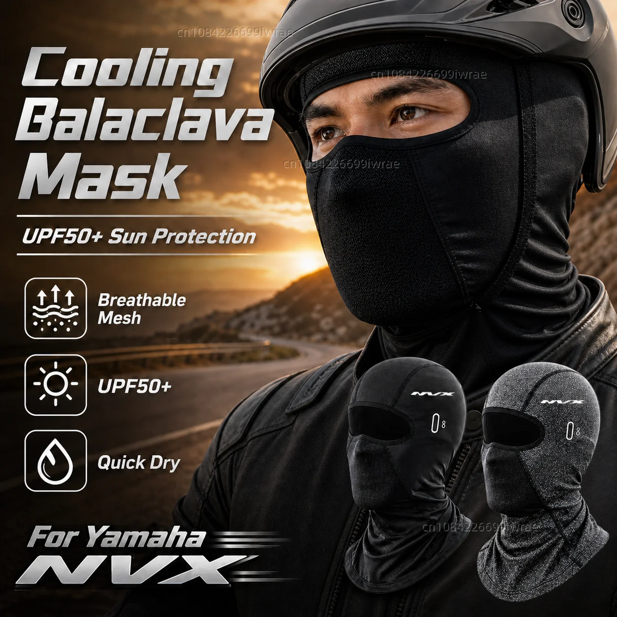 Cooling Motorcycle Balaclava Mask UPF50+ UV Protection Breathable Face Cover Summer For Yamaha NVX 155 NVX155 Aerox 155 Aerox155