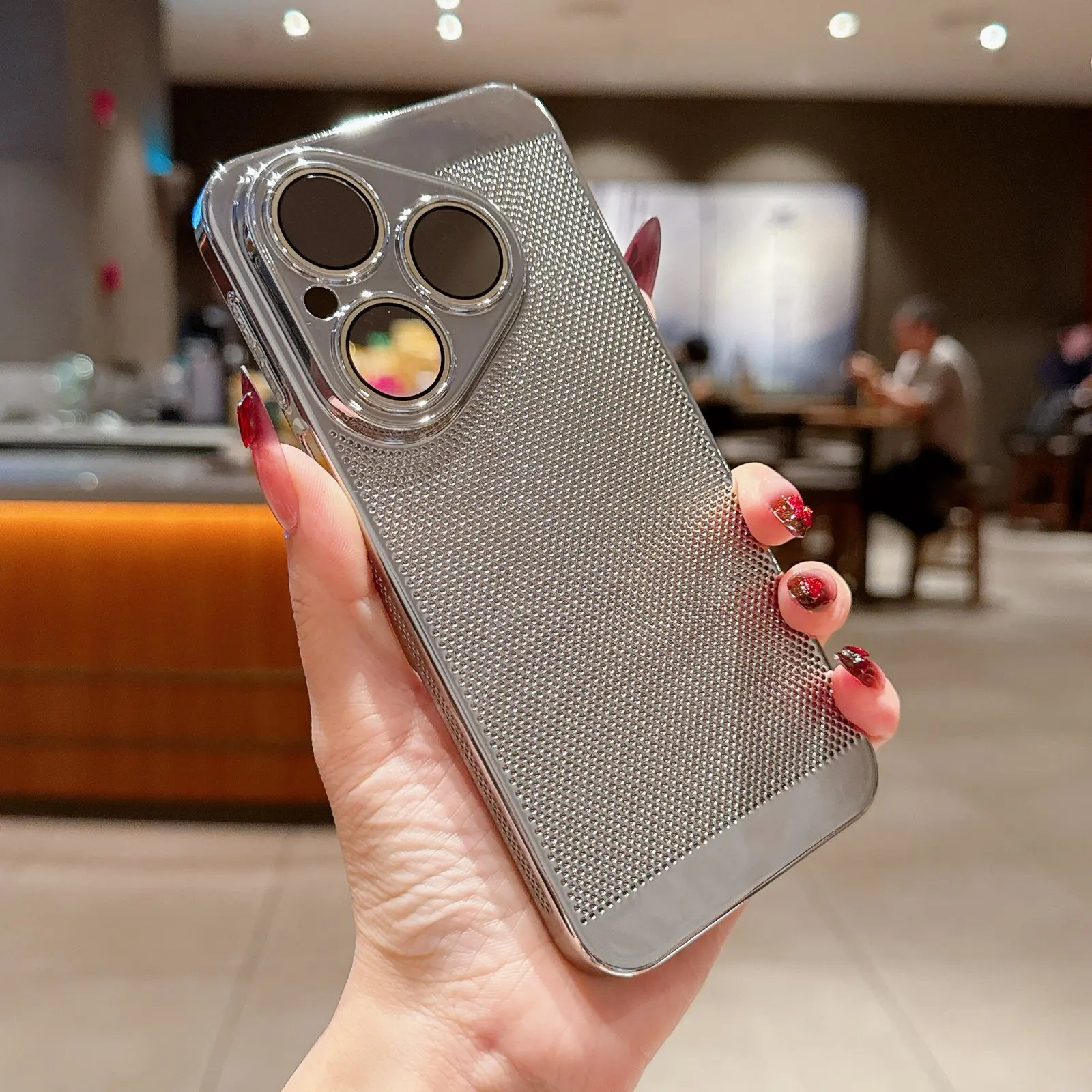 تصفيح تبديد الحرارة تنفس شبكة الحال بالنسبة لهواوي بورا 80 70 P60 الفن P50 كاميرا حماية جوفاء شبكة الصلب الغطاء الخلفي