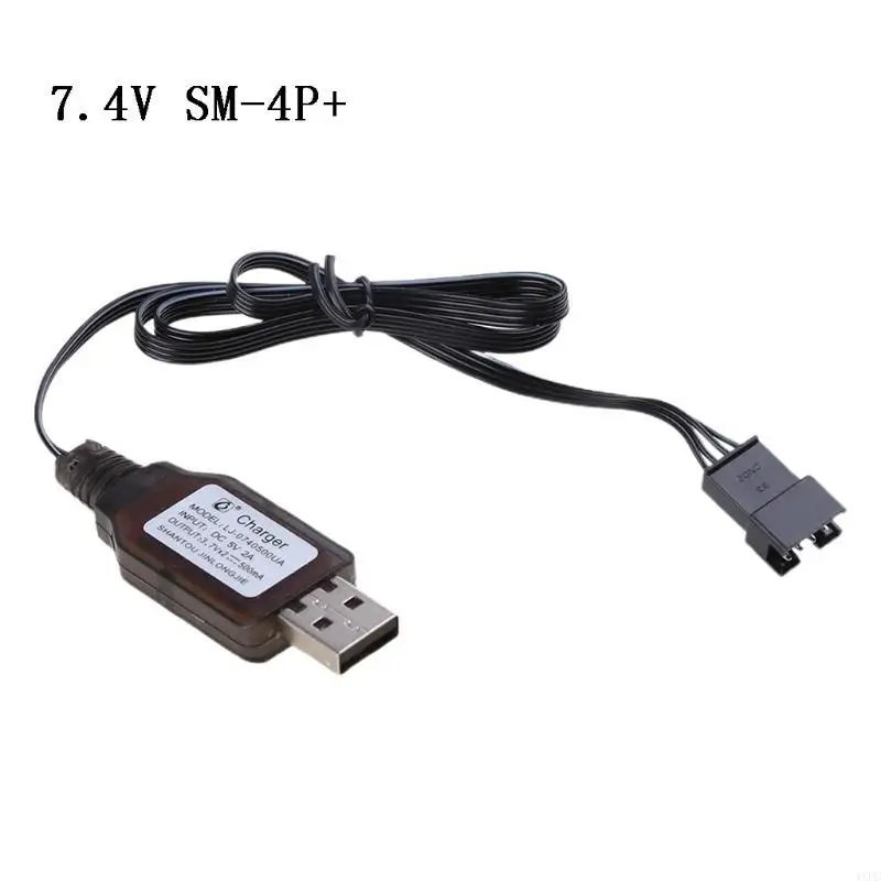 1Pc 7.4V (3.7V X2) Charger SM-4P Li-ion Battery Electric RC Toys Car Boat USB Charge Cable