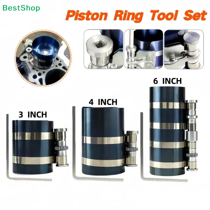 3/4/6 Inch High Quality Piston Ring Compressor Adjustable Car Engine Tool Set Adjustable Multiple Sizes