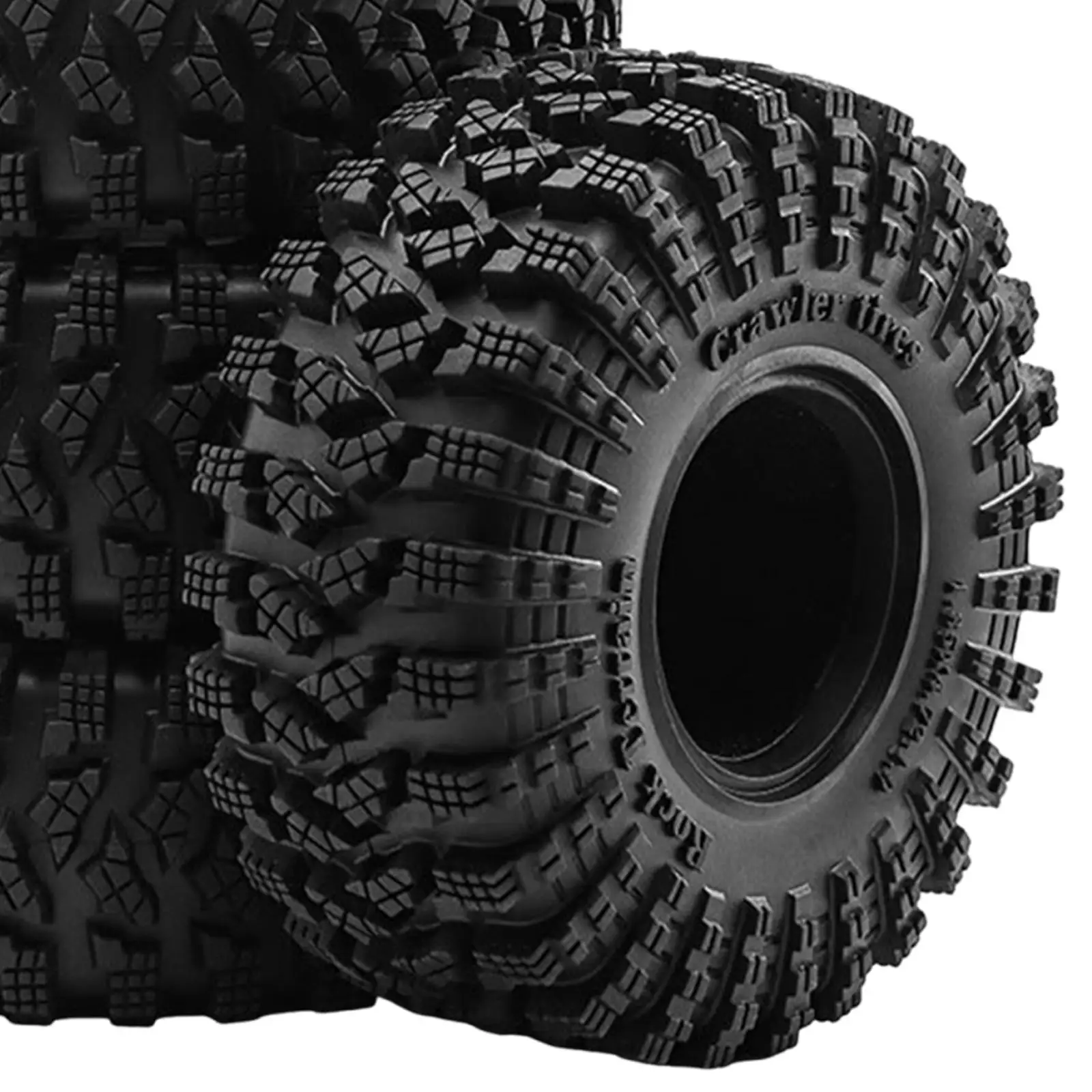 4 Pieces RC Car Rubber Tires Easy to Use DIY Accs Versatile 1/10 Wheel Tyres Replacement Part for D298 90046 TRX4 TRX6 SCX10
