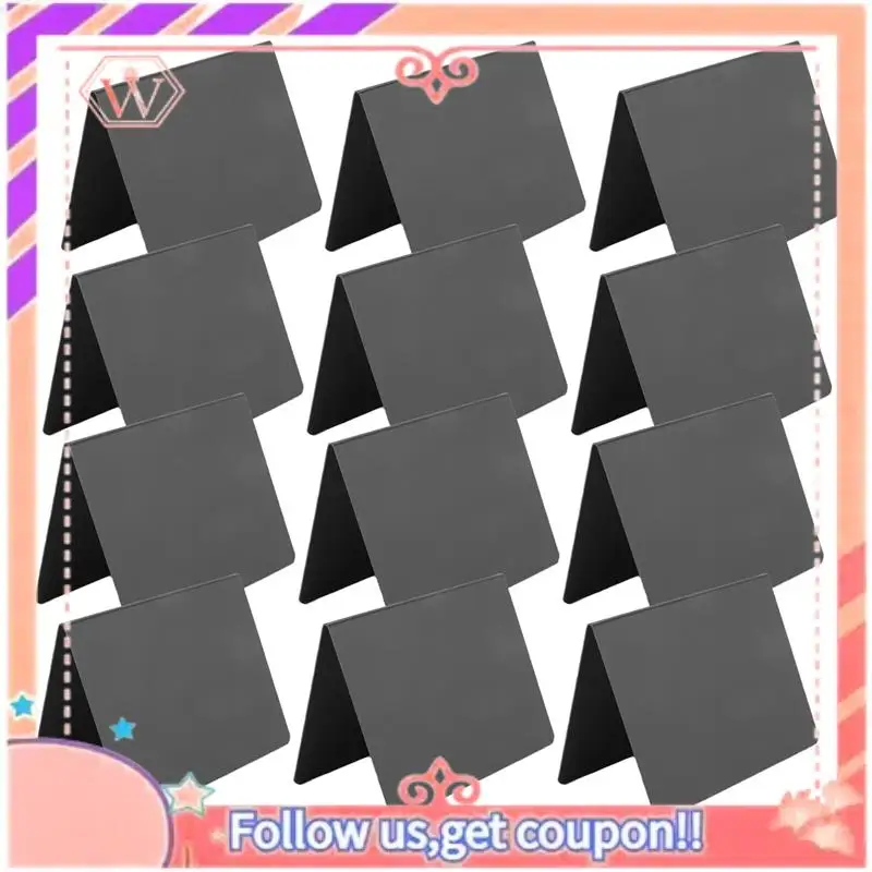 Upgraded 12 PCS Mini Chalkboard Signs 4X3inch Small Chalkboard Chalk Sign Food Labels For Party Buffet Tables ,Easy To Write