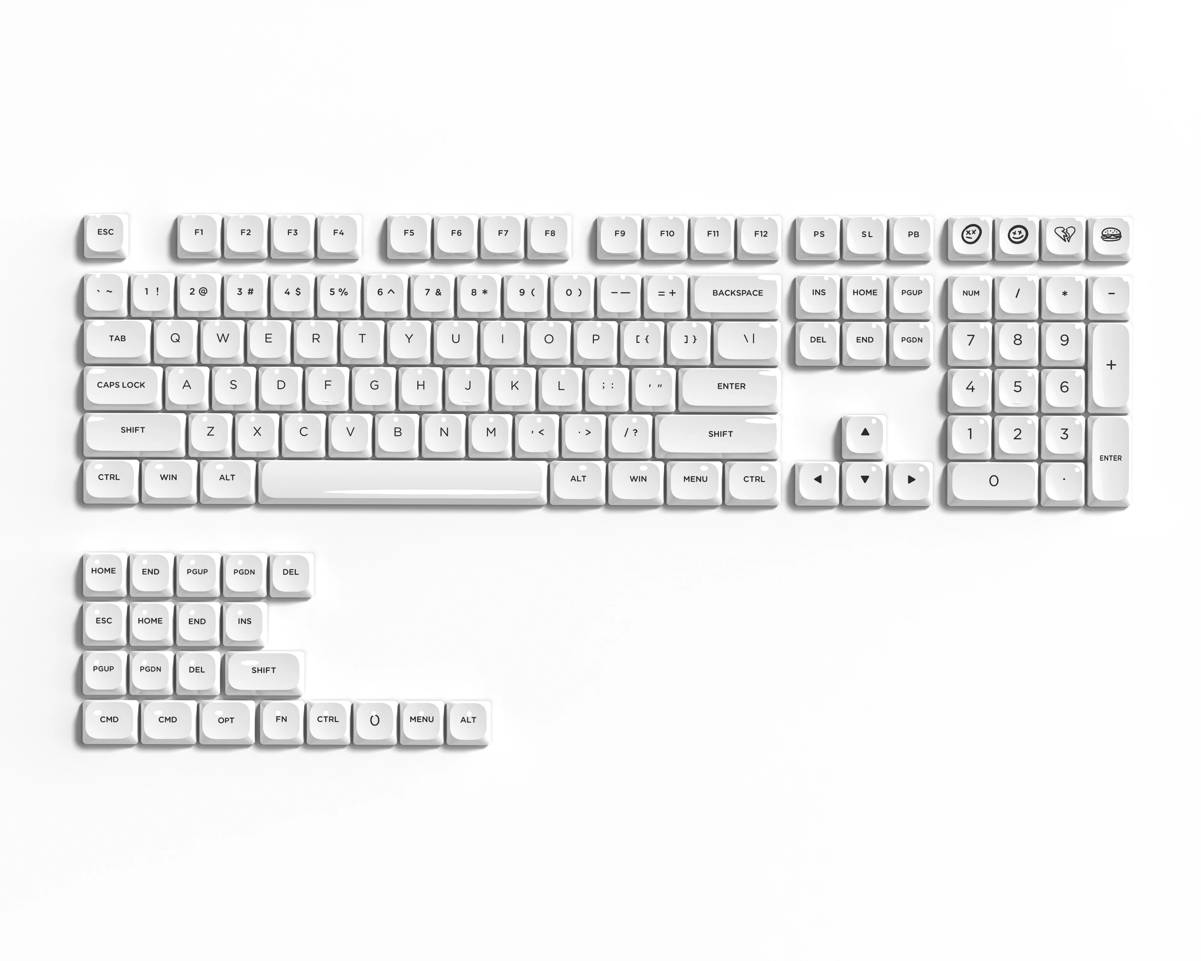 透明キーキャップ　キーボード 113 キーホワイトカスタムゼリーサイドプリントキーキャップアイス