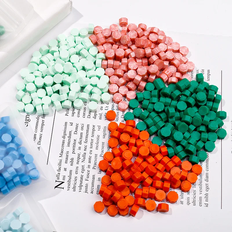 200pcs Octagonal Wax Seal Beads  Small Pack Multi-color for Wax Seals DIY Wax Supplies Wedding Sealing Gift Craft Handmade